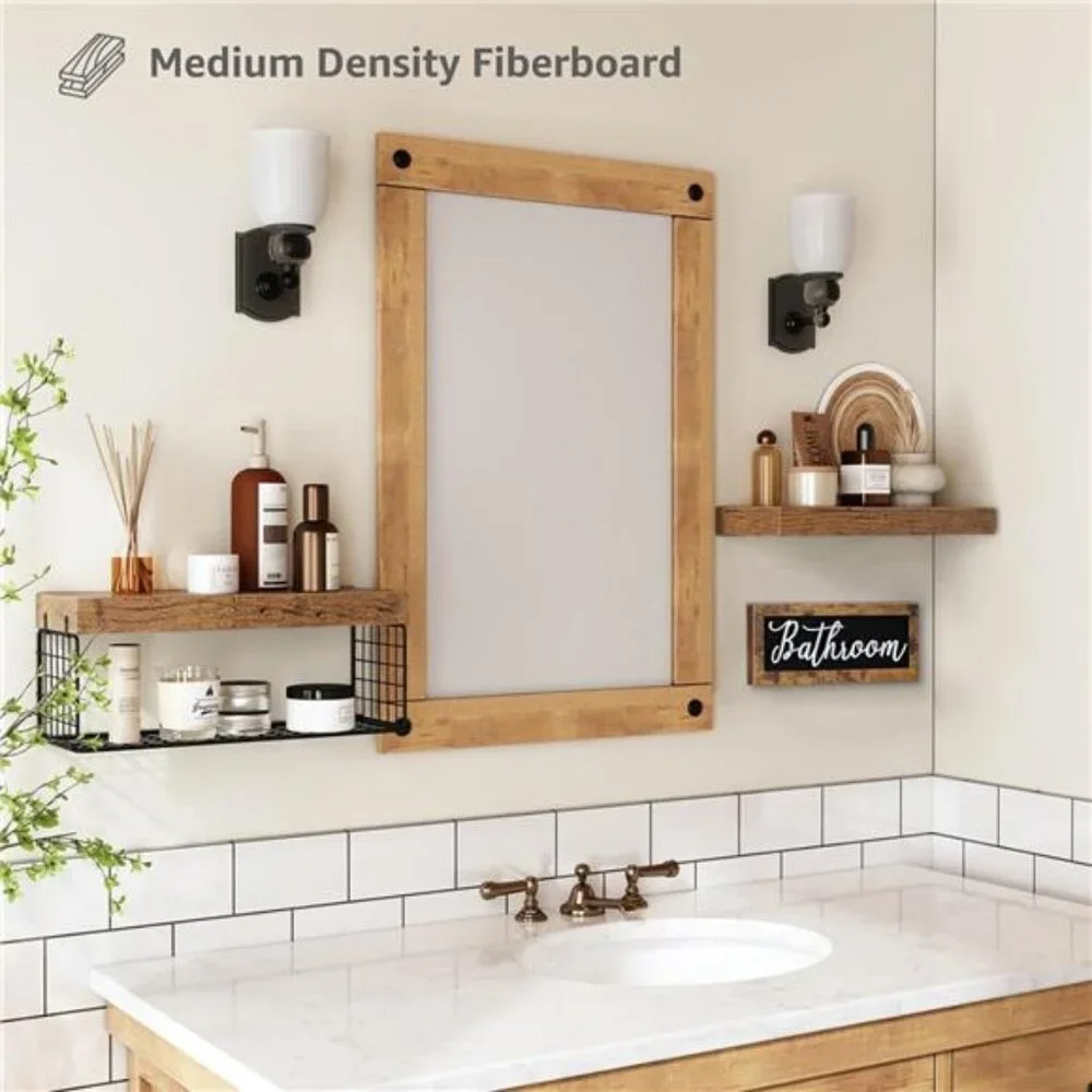 ‎Bathroom Shelves Over Toilet - Paper Storage Wall Mounted Farmhouse Decor